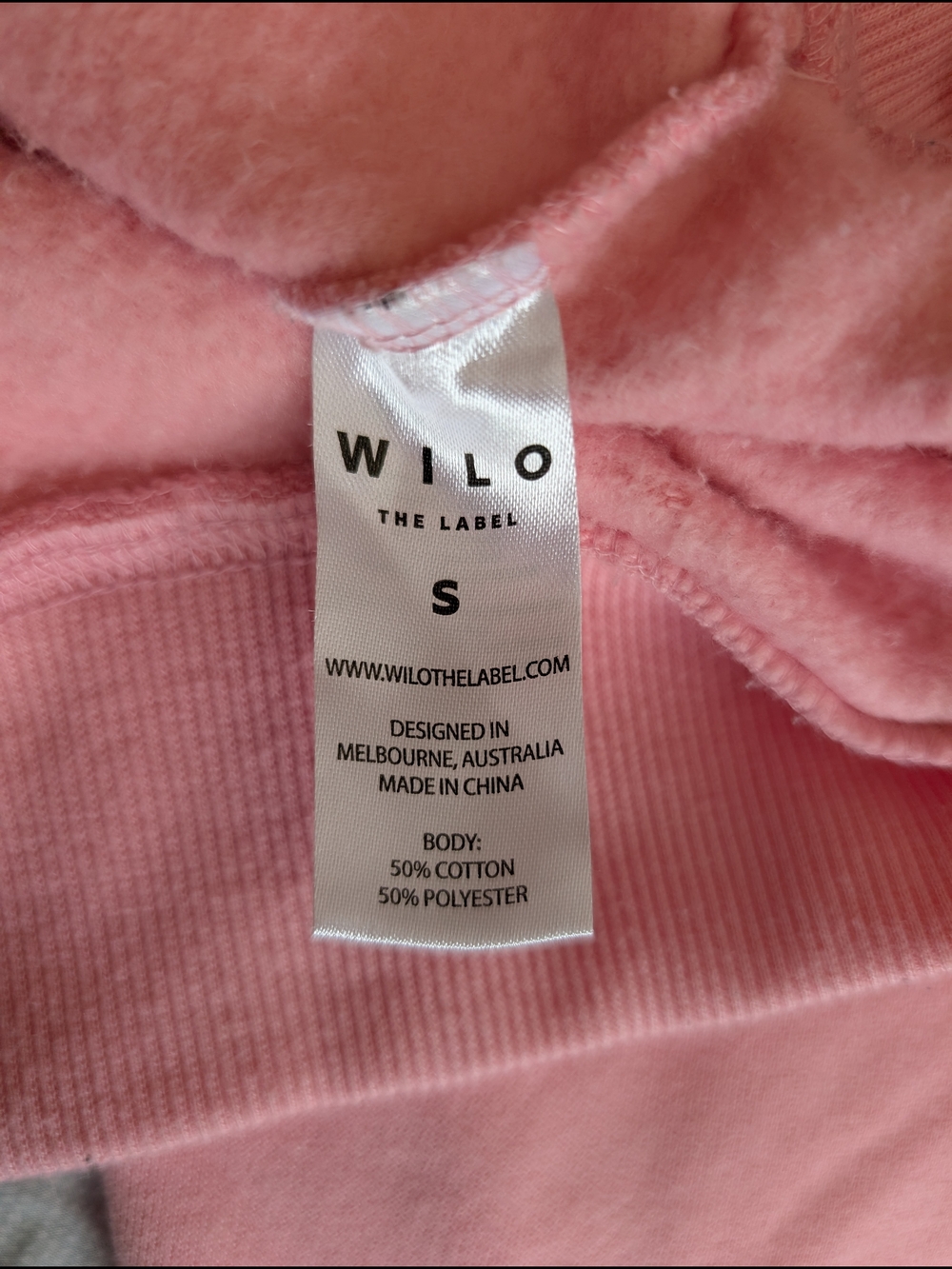 Wilo The Label Womens Small Pink Hoodie Athleisure Coquette Feminine Workout - Picture 8 of 8
